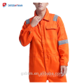 Customized logo and style 65% polyester 35% cotton twill fabric material reflective safety overalls